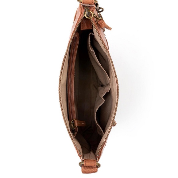 The Sak Brown Tobacco Floral Emboss Luca Leather Bag - Picture 12 of 14